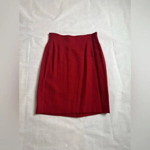 Rena Lange Red Wool Blend Pencil Skirt Womens Size Small